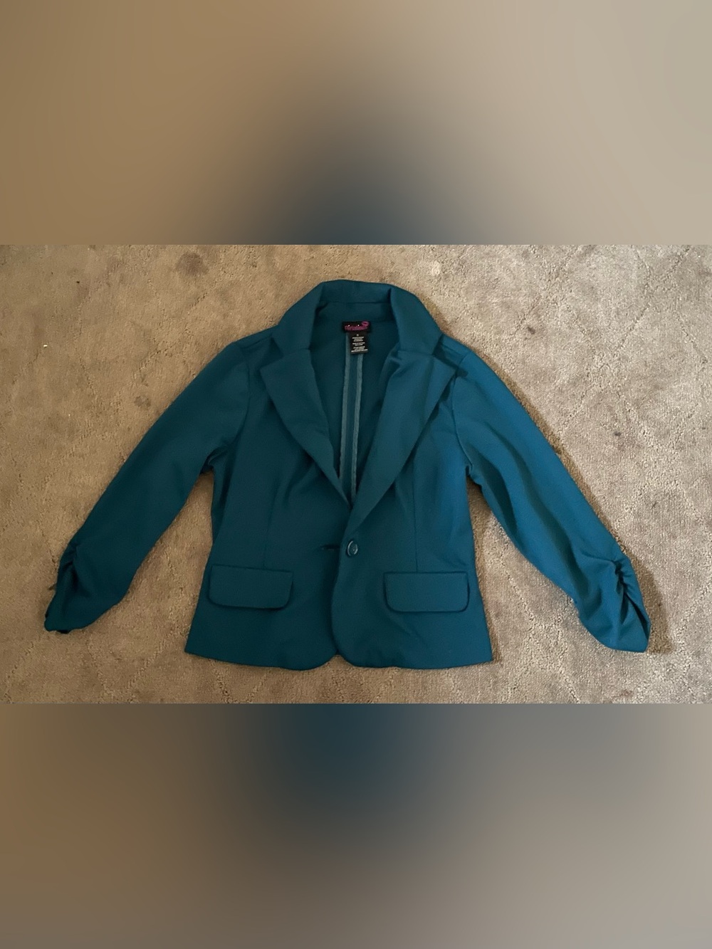 Teal Women's Single-Button Blazer by Bisou Bisou